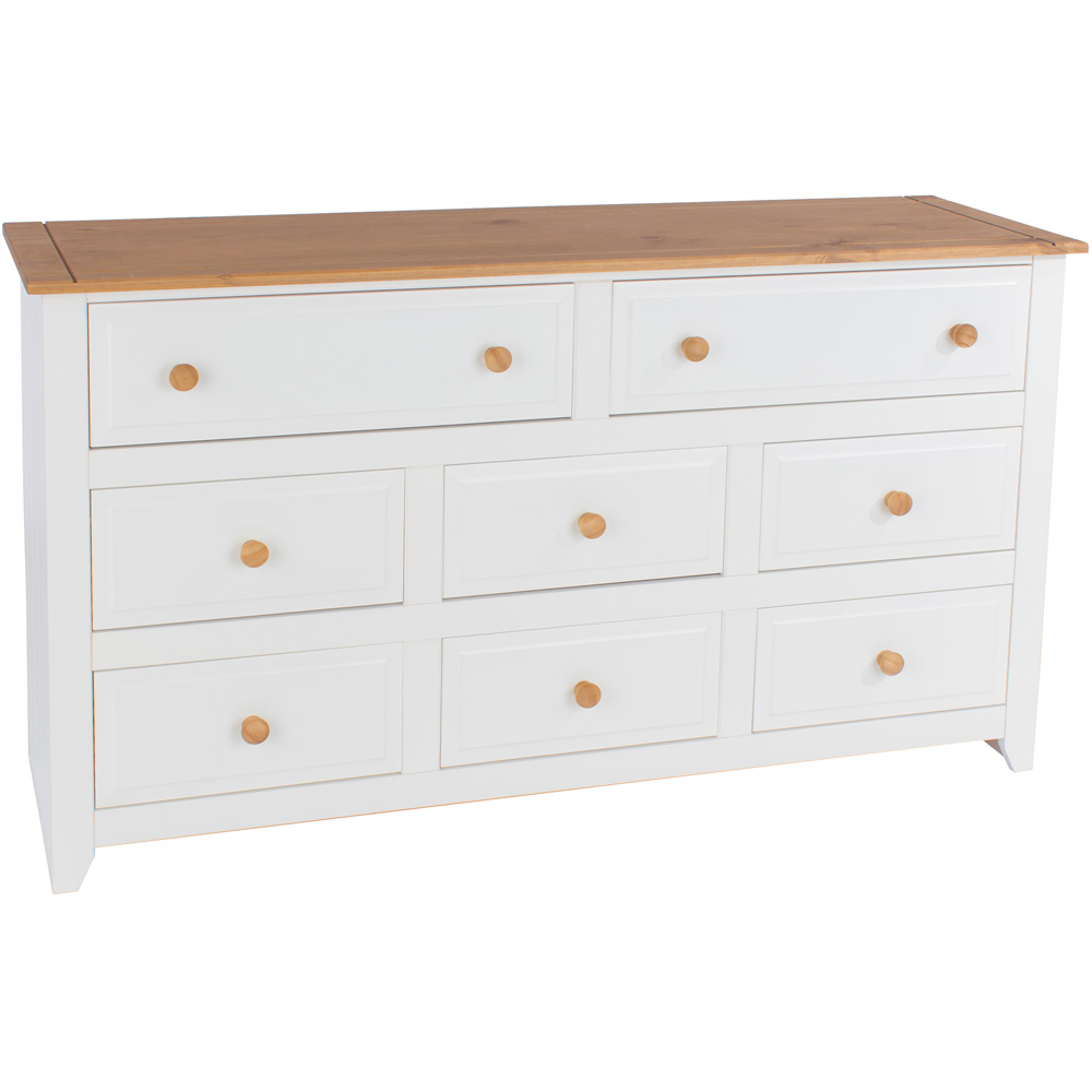 Capri 8 Drawer White Wide Chest of Drawers Image 3