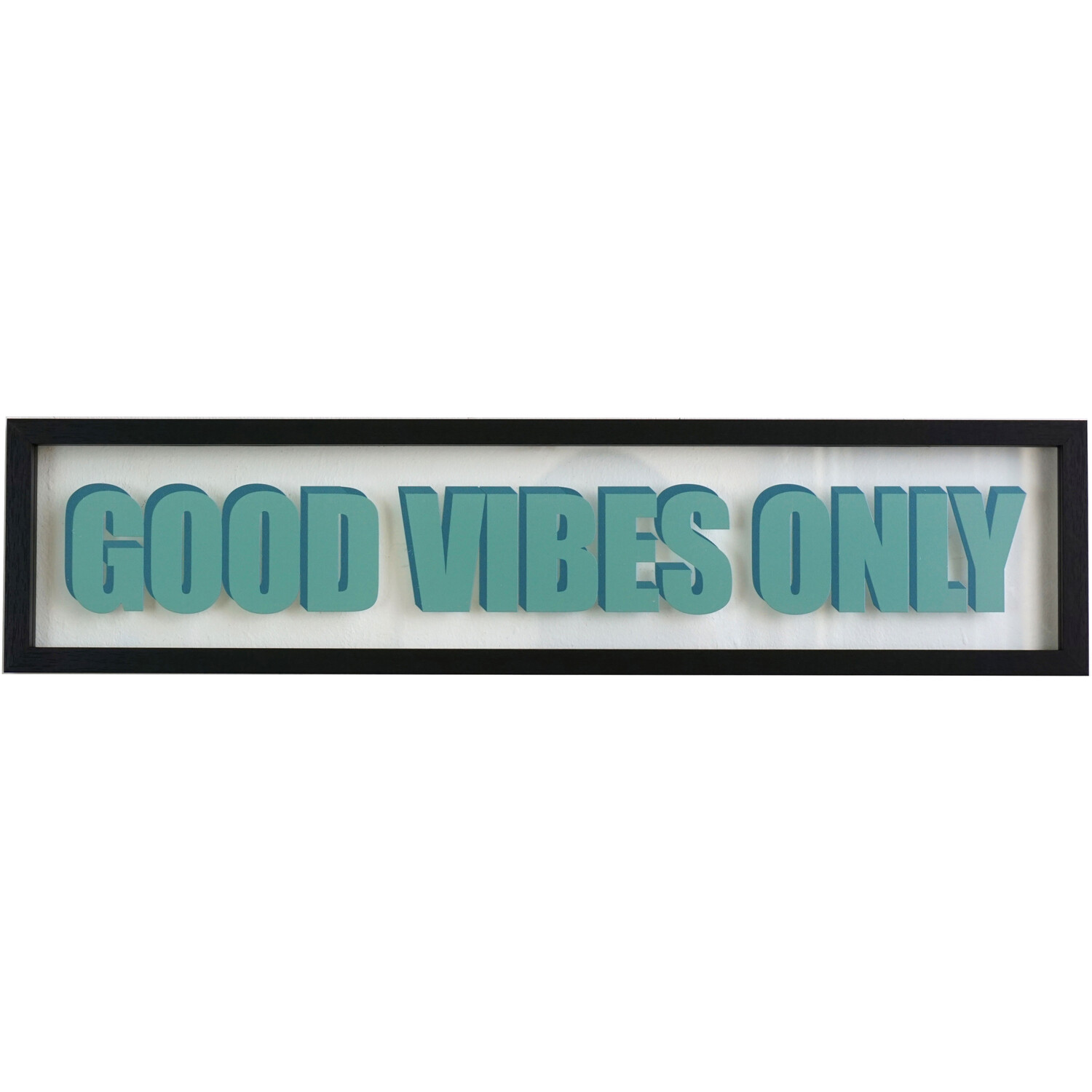 Good Vibes Only Bright Glass Plaque - Blue Image 1