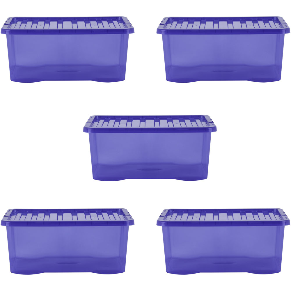 Wham Tint Blue 45L Crystal Box and Lid Set of 5 Image 1