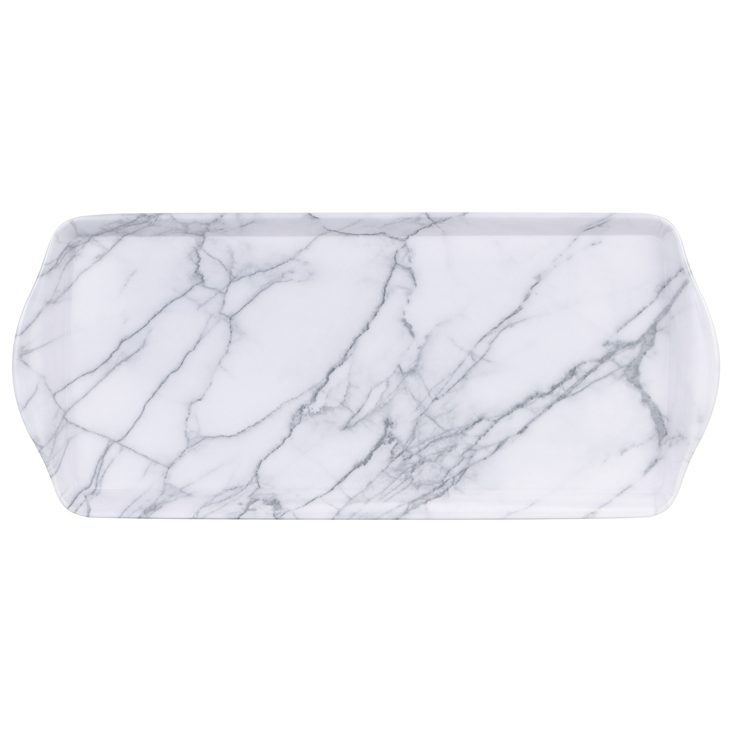 White Marble Long Drinks Serving Tray Image 1