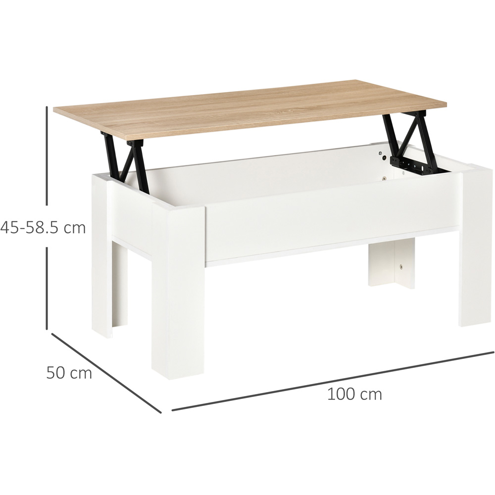 Portland White and Brown Lift Top Coffee Table Image 8