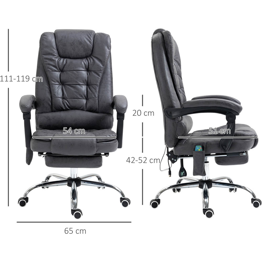 Portland Dark Grey Swivel Vibration Massage Office Chair Image 7