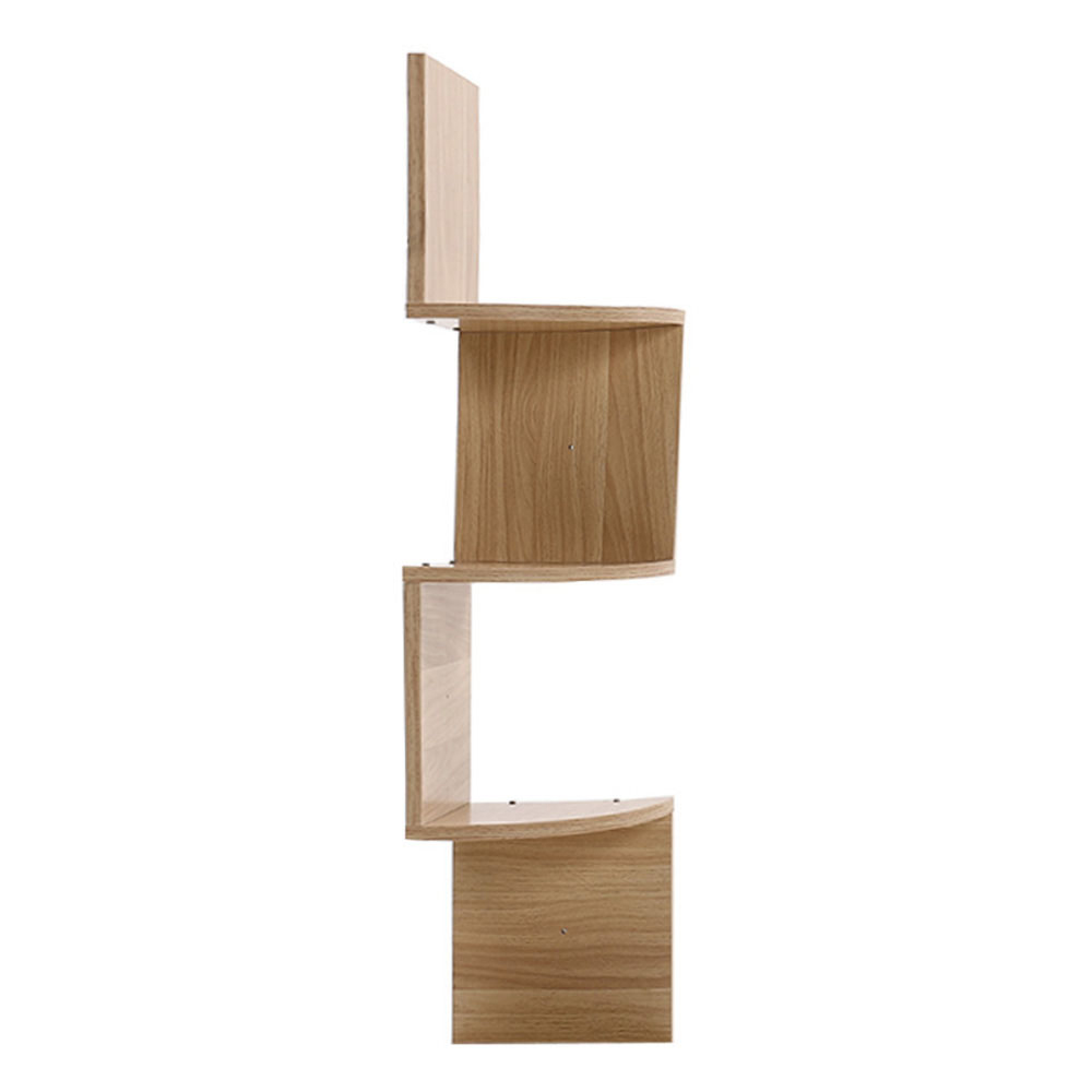 Living and Home Multi Tiered Natural Wall Corner Shelf 19.5 x 81cm Image 1