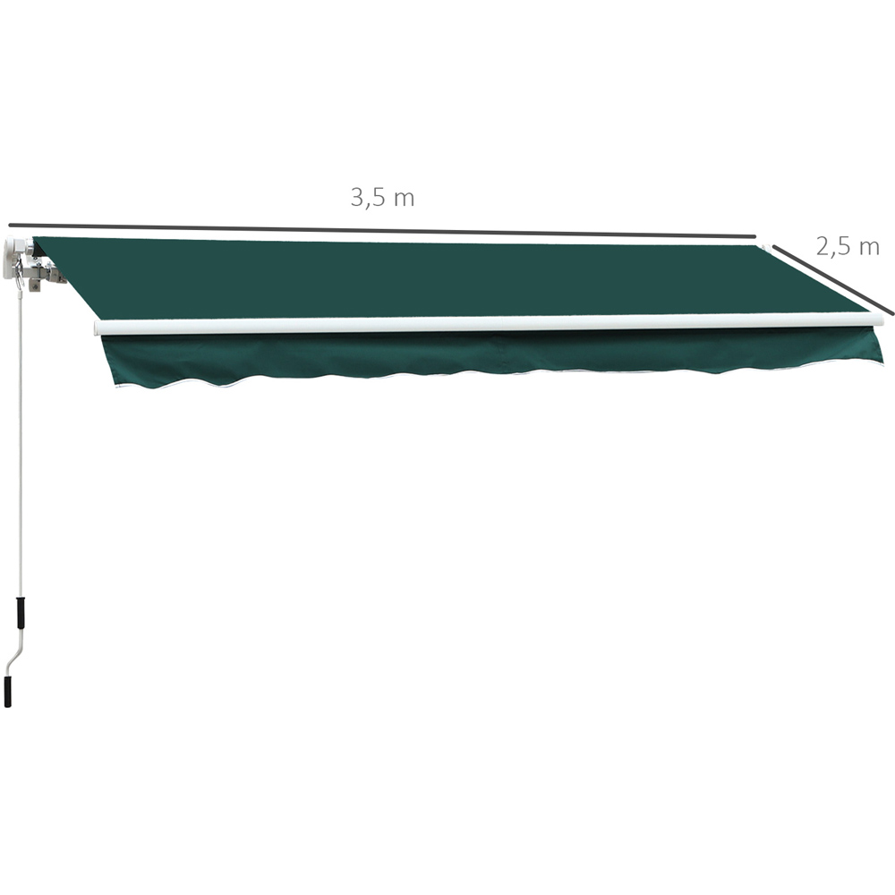 Outsunny Green Retractable Awning 3.5 x 2.5m Image 7