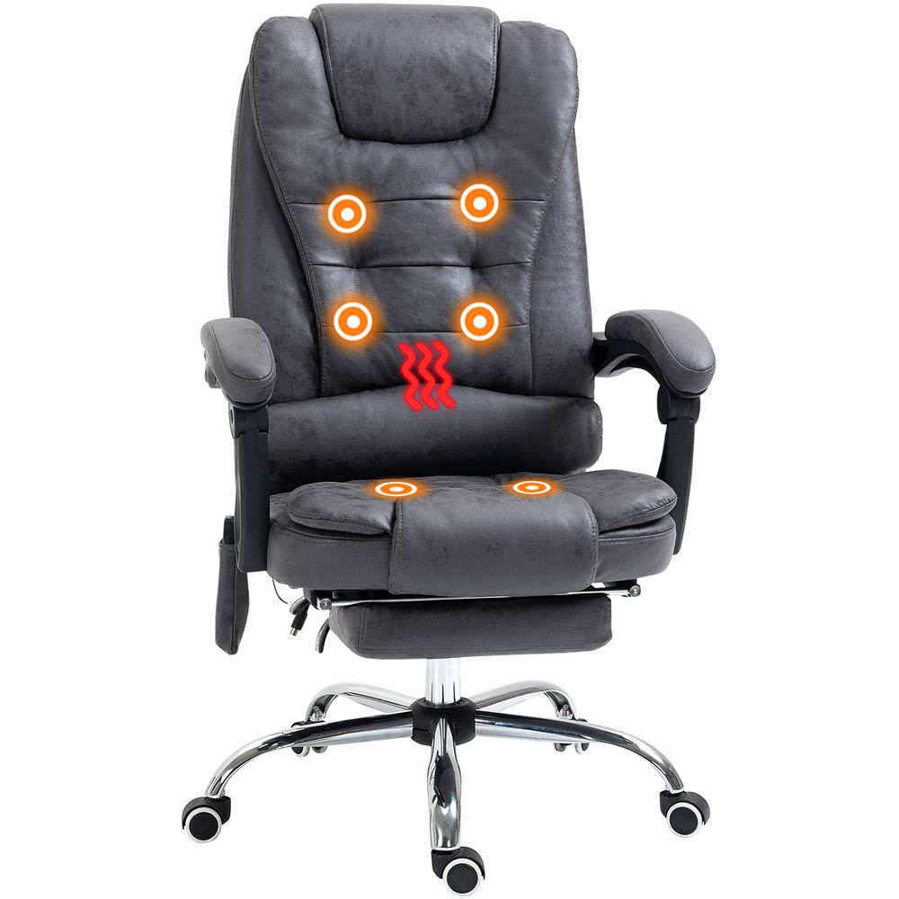 Portland Dark Grey Swivel Vibration Massage Office Chair Image 2