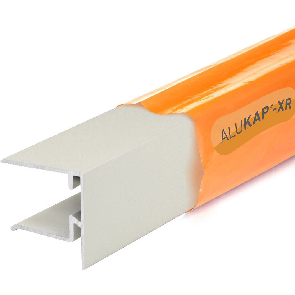 Alukap-XR 25mm White End Stop Bar 3m Image 1