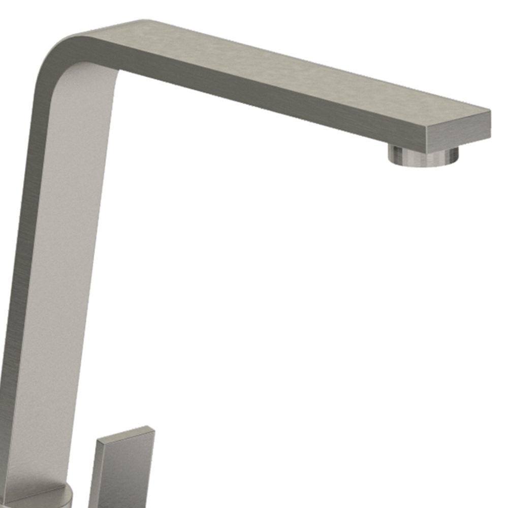 wilko Linear Flair Brushed Steel Dual Lever Mono Kitchen Tap Image 2