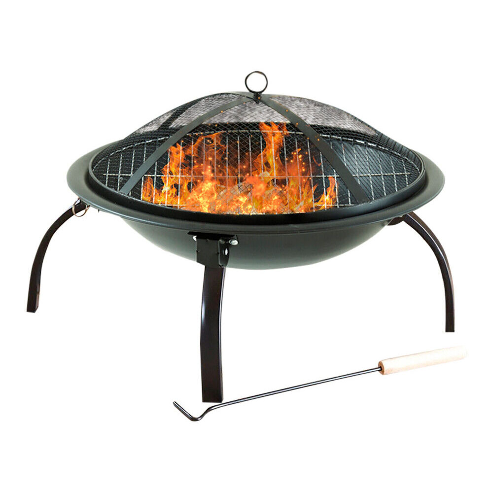 Neo Black Garden Steel Fire Pit Outdoor Heater Image 3