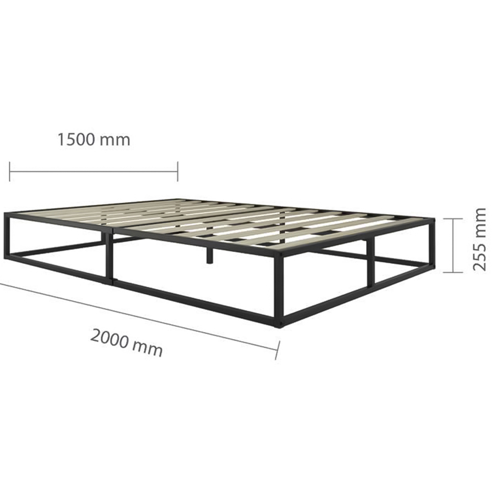 Soho King Size Black Metal Platform Bed Frame Image 7