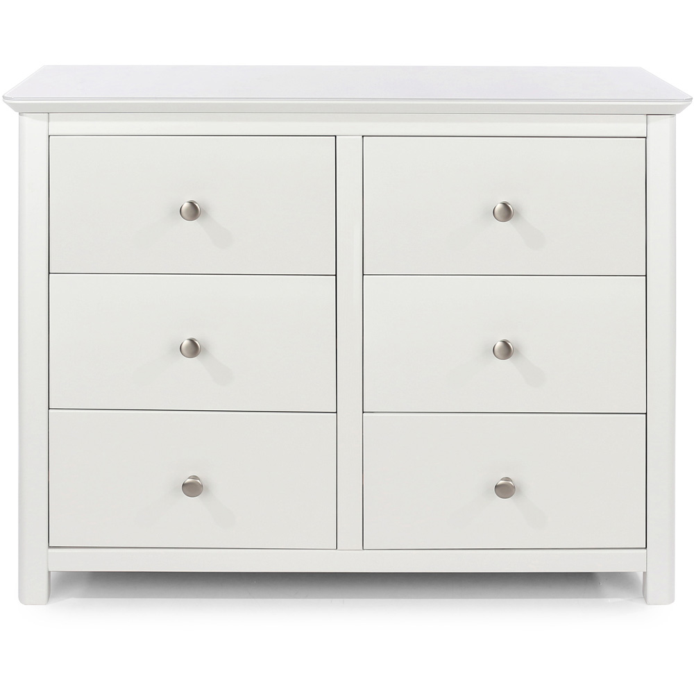 Core Products Nairn 6 Drawer White Wide Chest of Drawers Image 3