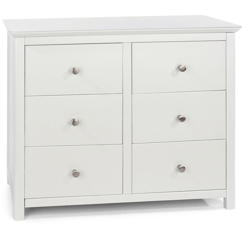 Core Products Nairn 6 Drawer White Wide Chest of Drawers Image 4