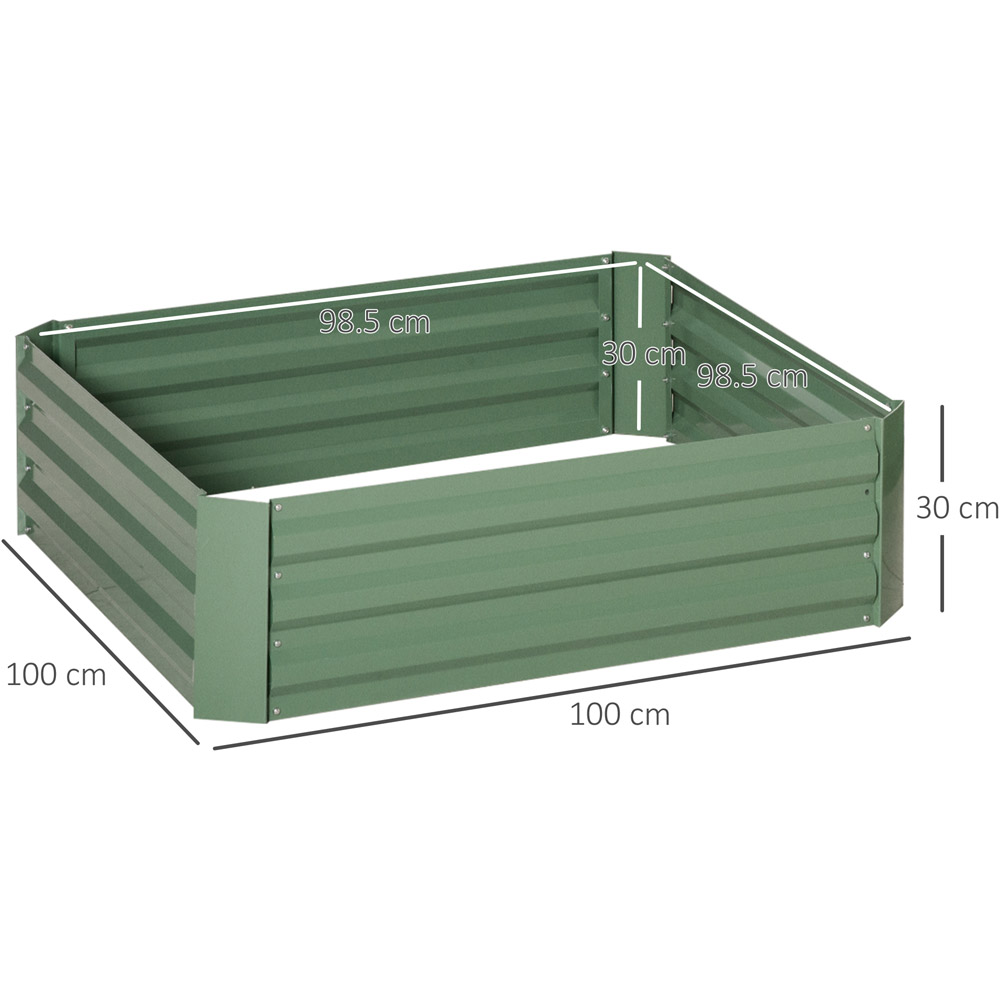 Outsunny Green Galvanised Easy Setup Raised Garden Bed Planter Box 2 Pack Image 7