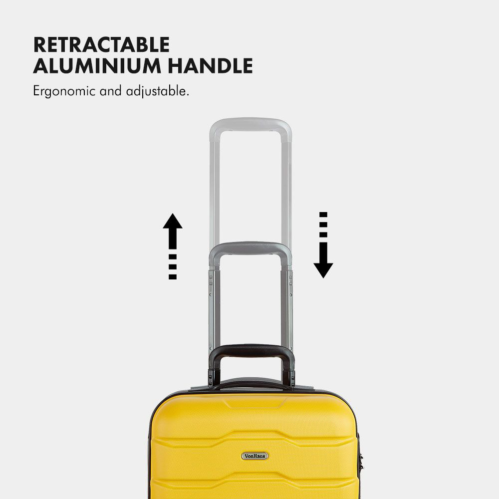 VonHaus Set of 3 Yellow Hard Shell Luggage Image 6