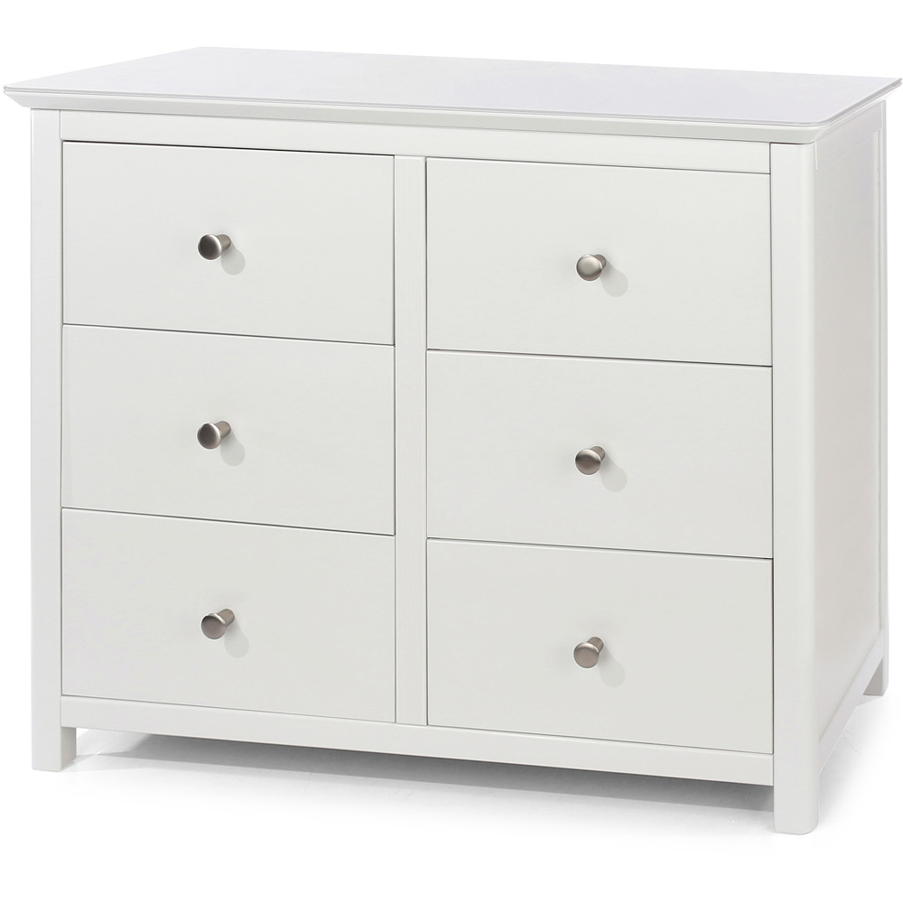 Core Products Nairn 6 Drawer White Wide Chest of Drawers Image 2
