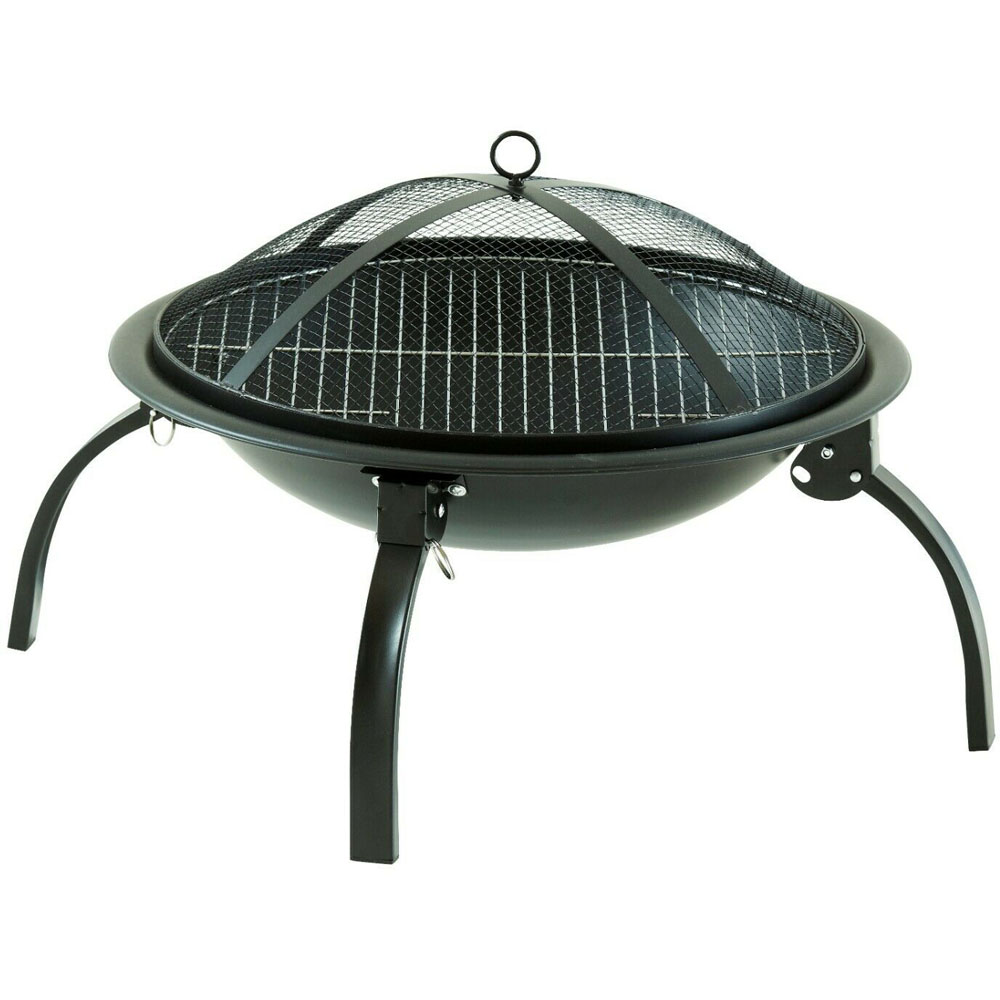 Neo Black Garden Steel Fire Pit Outdoor Heater Image 4