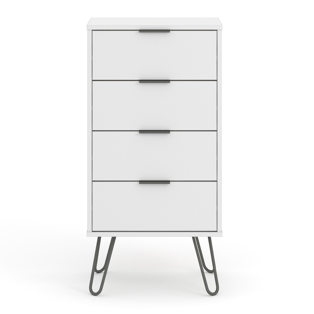 Core Products Augusta White 4 Drawer Narrow Chest of Drawers Image 2