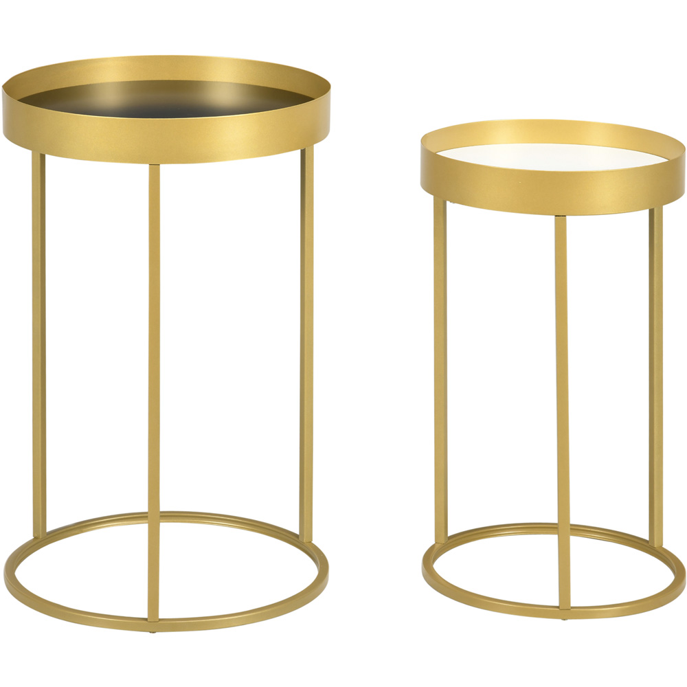 Portland Gold Base Nest of Coffee Tables Set of 2 Image 2