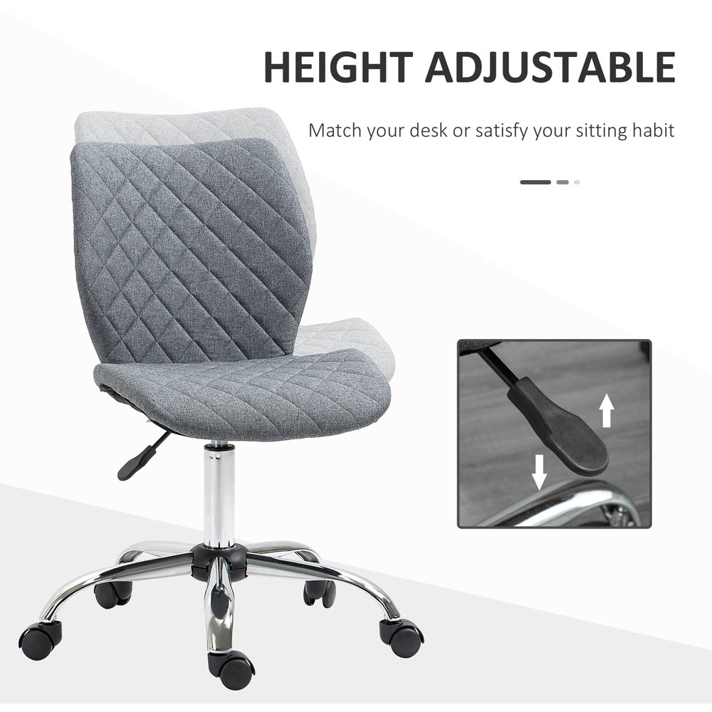 Portland Grey Linen Swivel Office Chair Image 3