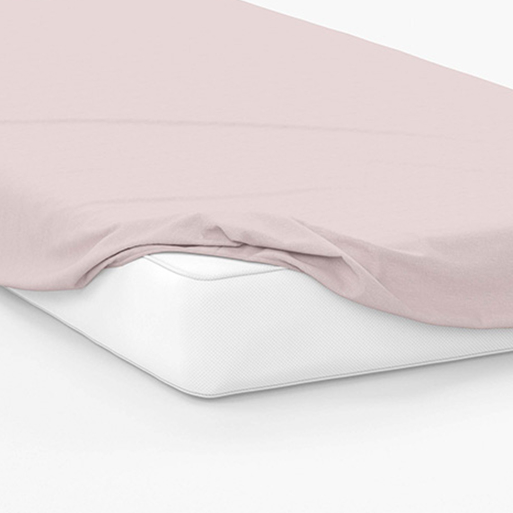 Serene King Size Powder Pink Fitted Bed Sheet Image 3