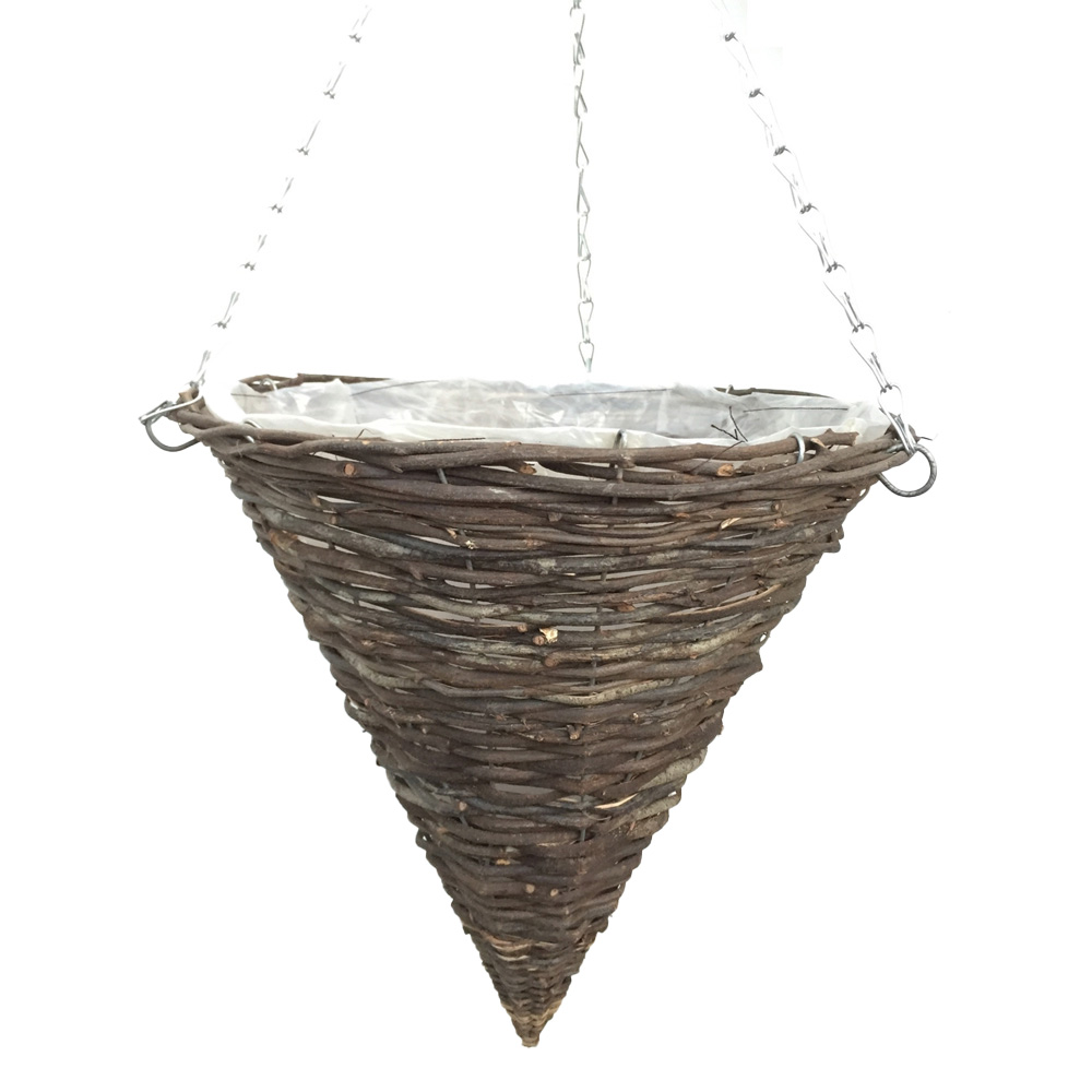 Black Rattan Round Hanging Cone Image
