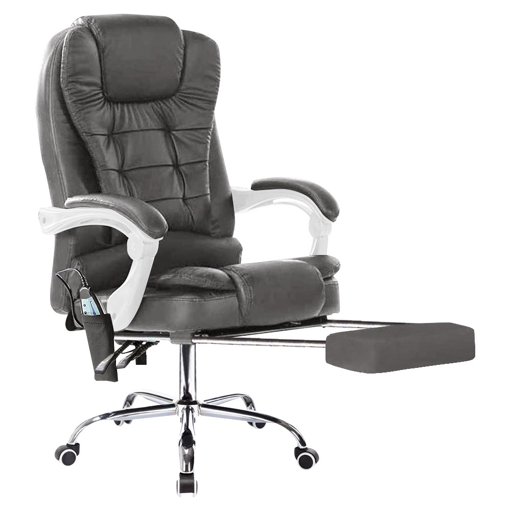 Neo Dark Grey Faux Leather Swivel Massage Office Chair Image 2