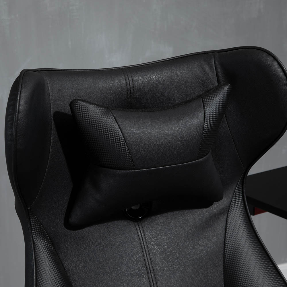 Portland Black Faux Leather Swivel Gaming Chair Image 6