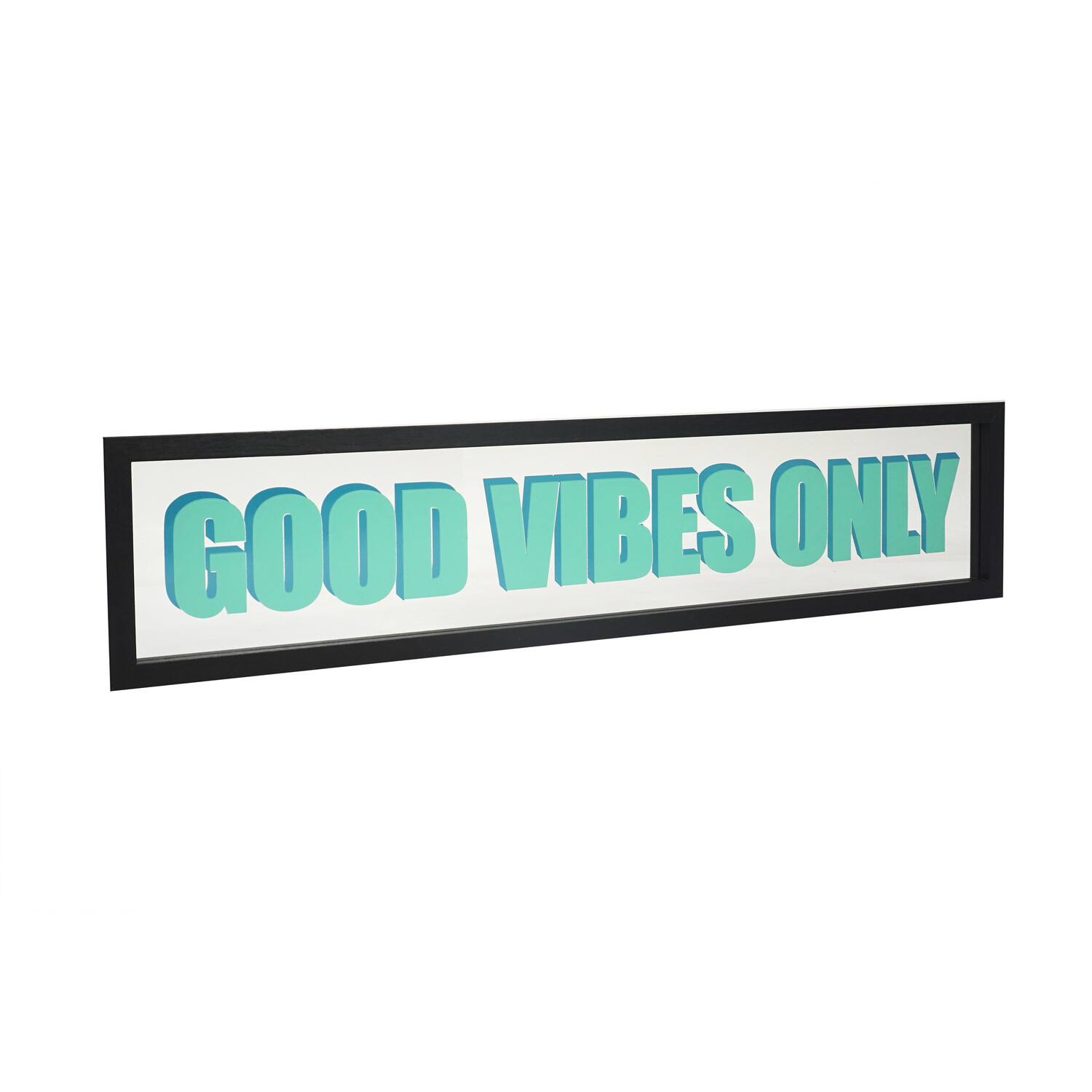 Good Vibes Only Bright Glass Plaque - Blue Image 2