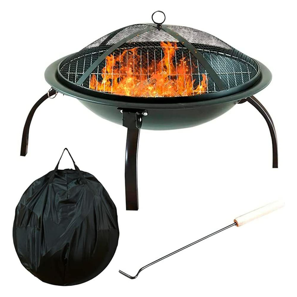 Neo Black Garden Steel Fire Pit Outdoor Heater Image 1
