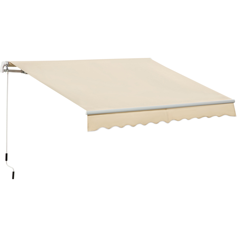 Outsunny Beige Manual Retractable Awning 3.5 x 2.5m Image 2