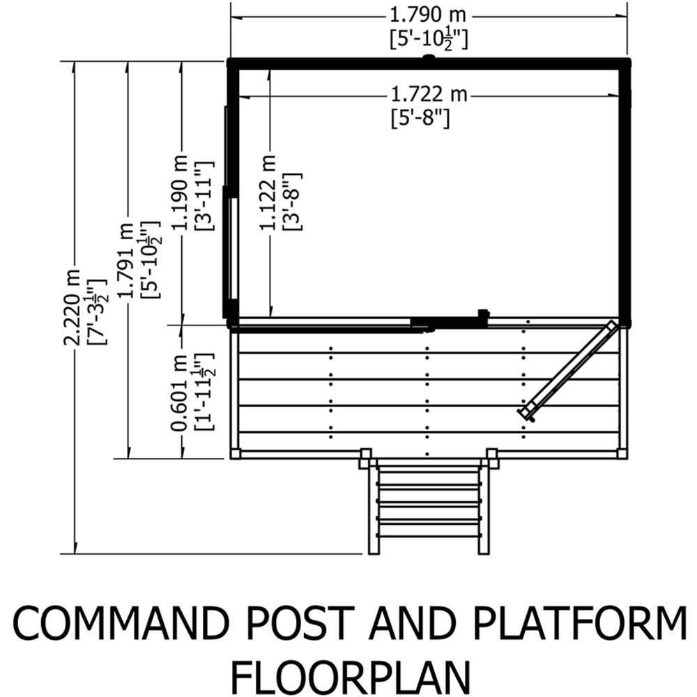 Shire Command Post Playhouse with Platform 6 x 6ft Image 5