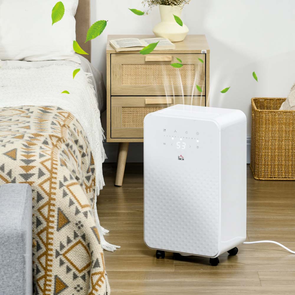 Portland White Portable Dehumidifier with Air Purifier 12L Per Day Image 2