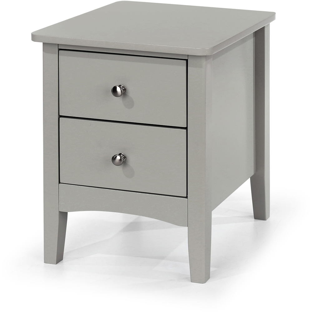 Como 2 Drawer Light Grey Petite Bedside Table Image 2