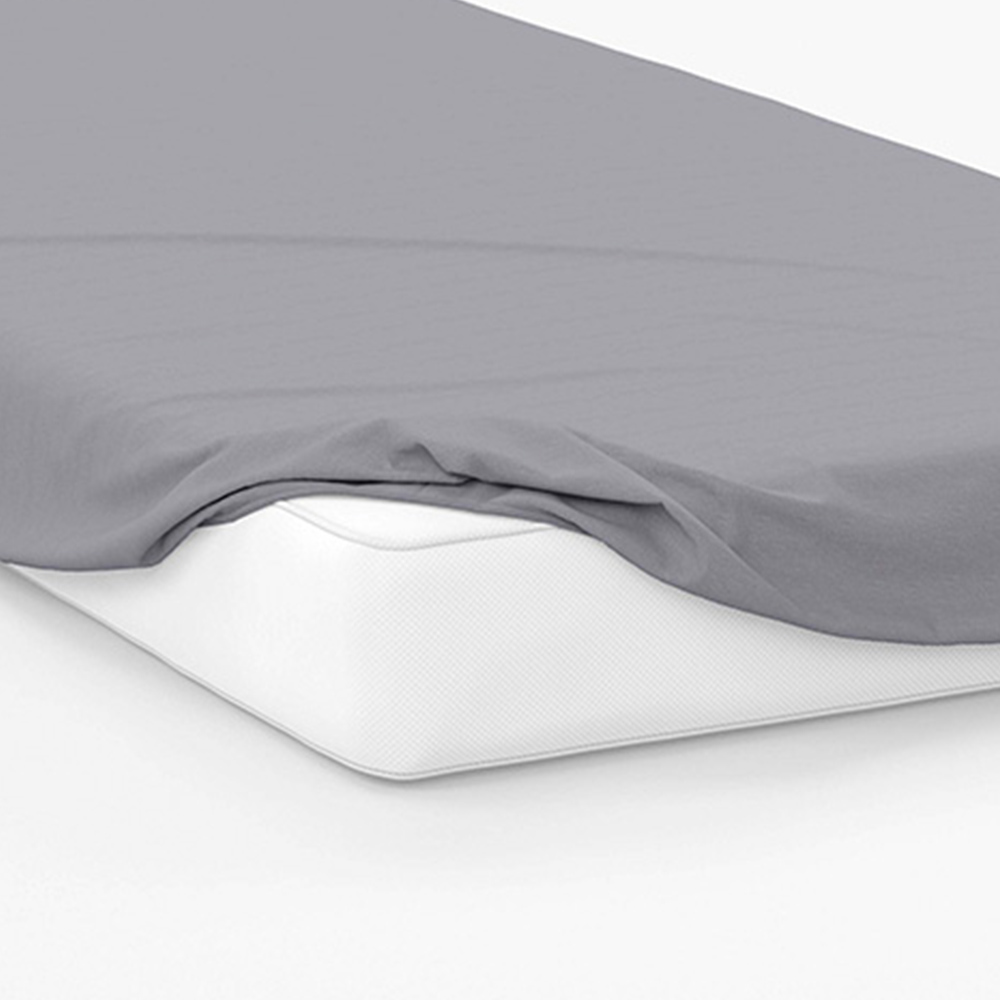 Serene Double Grey Fitted Bed Sheet Image 3