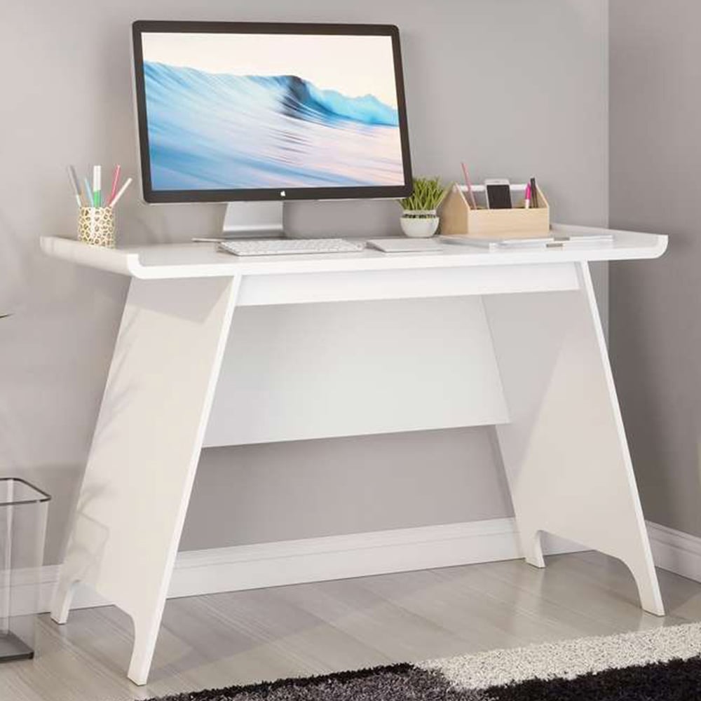 Teknik Office Baylor Trestle Sonoma Soft White Finish Desk Image 1