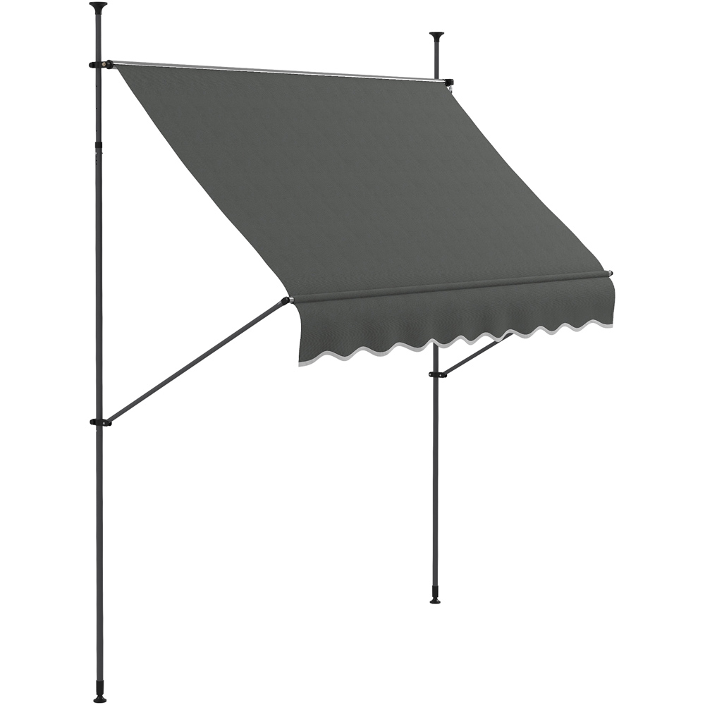 Outsunny Dark Grey Retractable Awning 2.5 x 1.2m Image 2