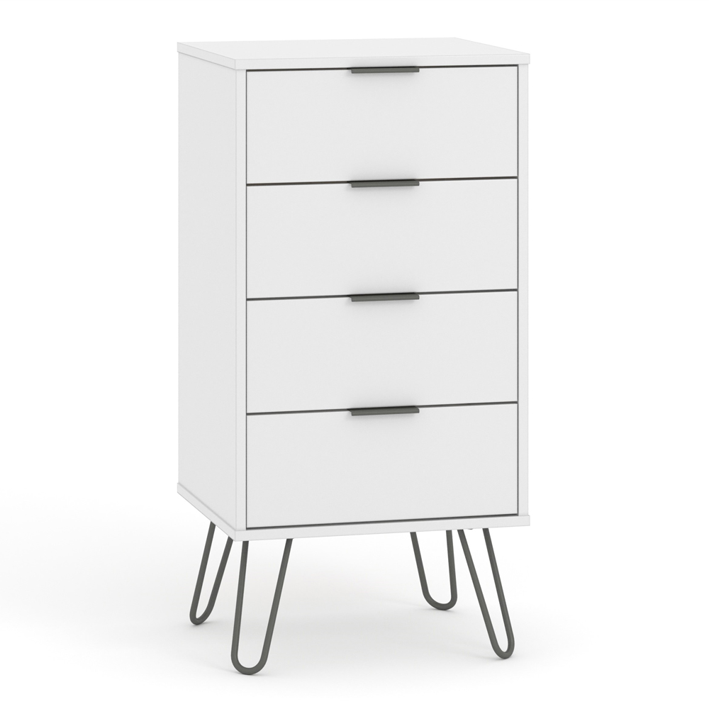 Core Products Augusta White 4 Drawer Narrow Chest of Drawers Image 4
