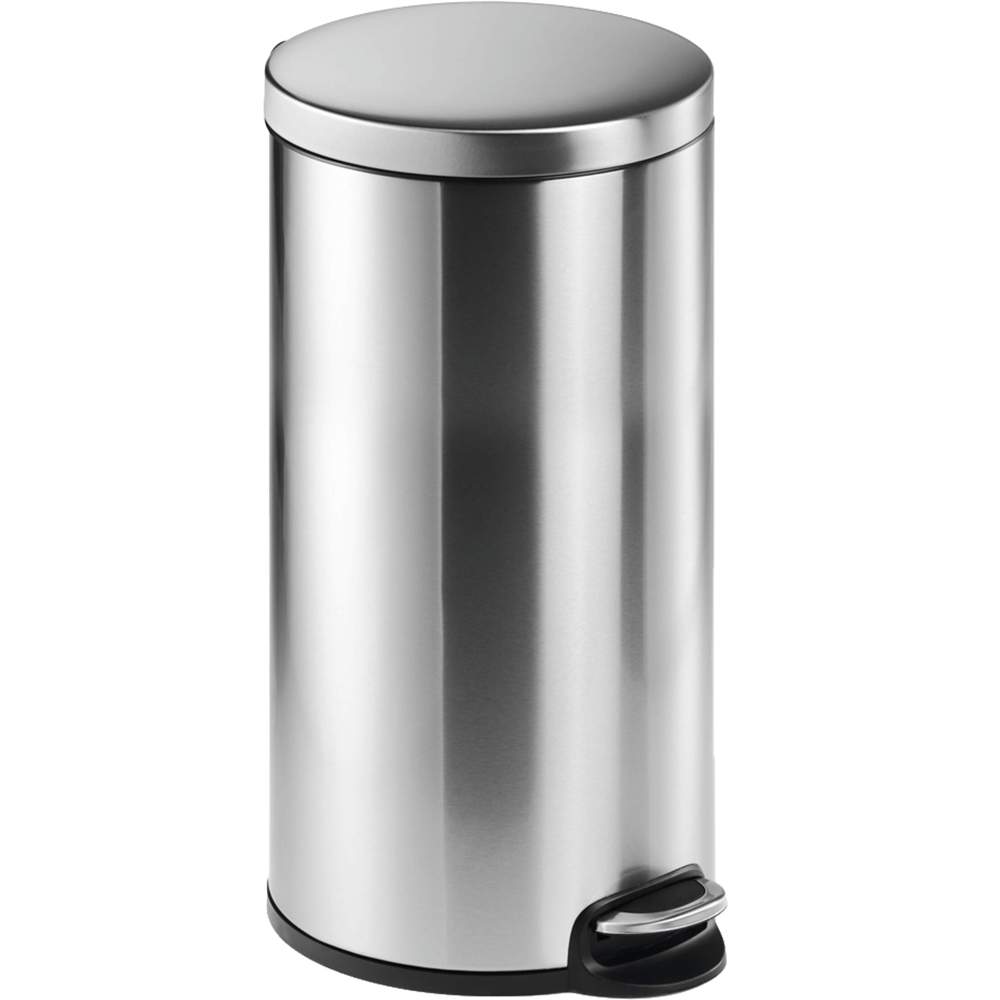 Durable Silver Stainless Steel Pedal Bin 30L Image 1