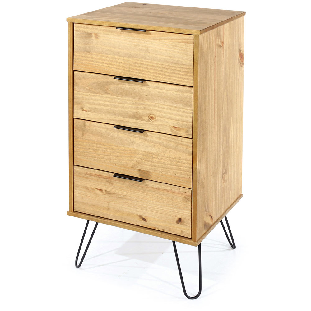 Core Products Augusta Pine 4 Drawer Narrow Chest of Drawers Image 3