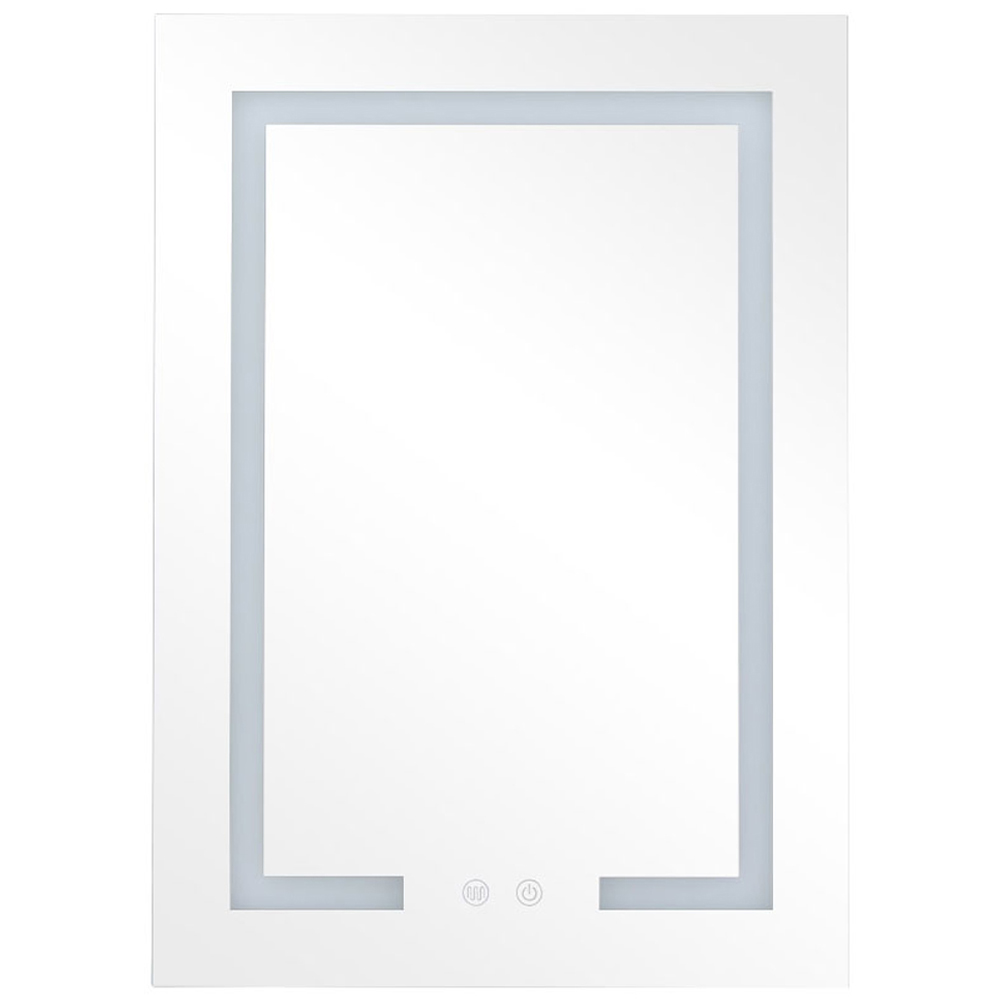 Living and Home White Minimalist Design LED Mirror Bathroom Cabinet Image 3