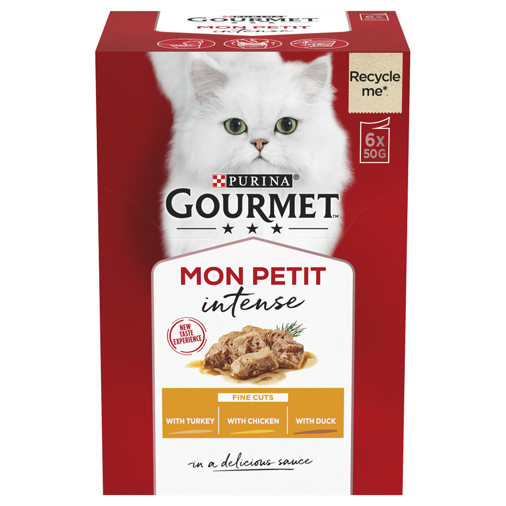 Gourmet Mon Petit Cat Food Pouches Poultry 6 x 50g Image 1