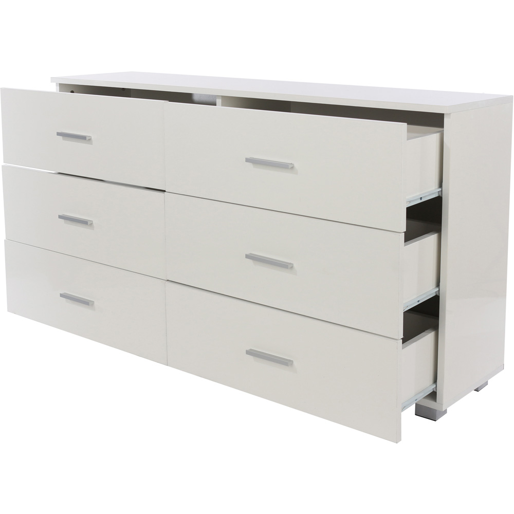Core Products Lido 6 Drawer White Chest of Drawers Image 5