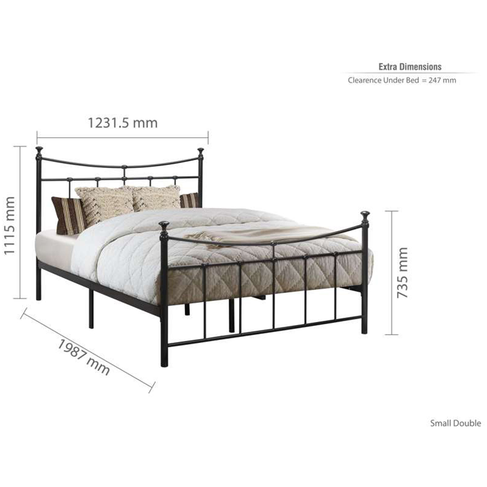 Emily Small Double Black Bed Frame Image 4