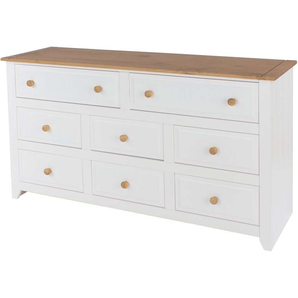 Capri 8 Drawer White Wide Chest of Drawers Image 2