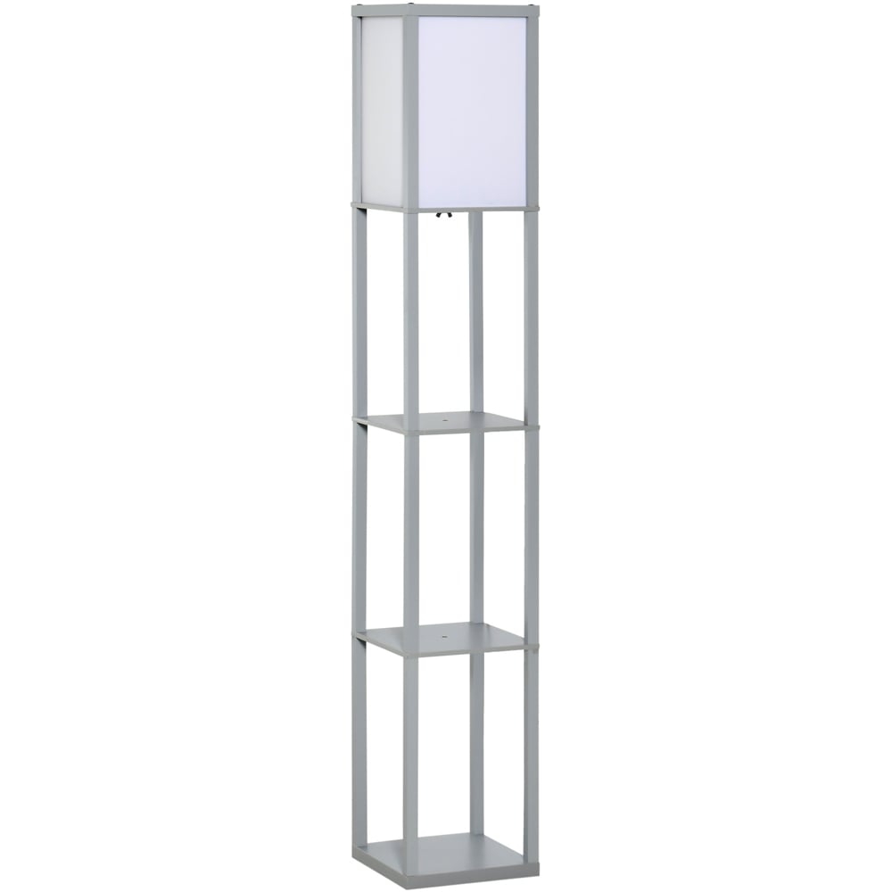 Portland 3 Shelf Grey Modern Floor Lamp Image 1