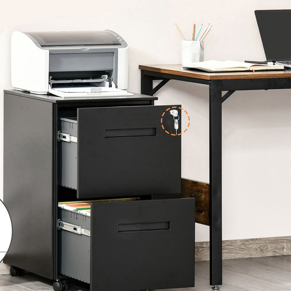 Vinsetto Black Home Filing Cabinet Image 3
