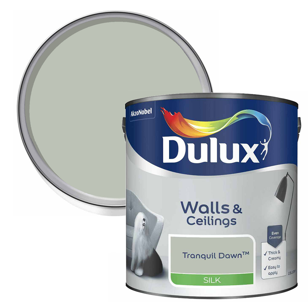 Dulux Wall & Ceilings Tranquil Dawn Silk Emulsion Paint 2.5L Image 1