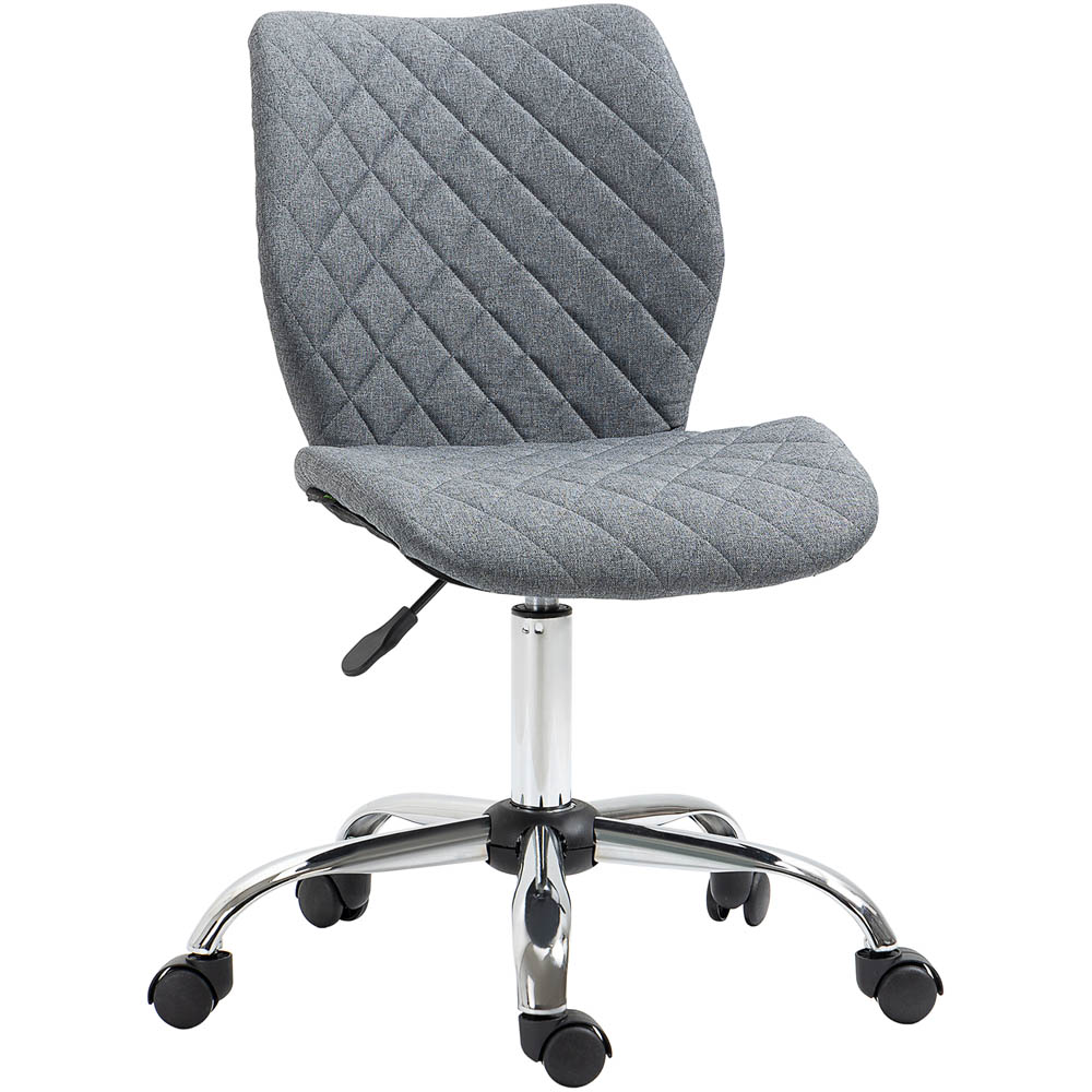 Portland Grey Linen Swivel Office Chair Image 2