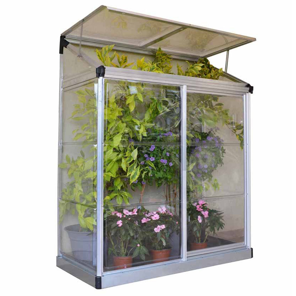 Palram Silver Polycarbonate 4 x 2ft Lean To Greenhouse  Image 1