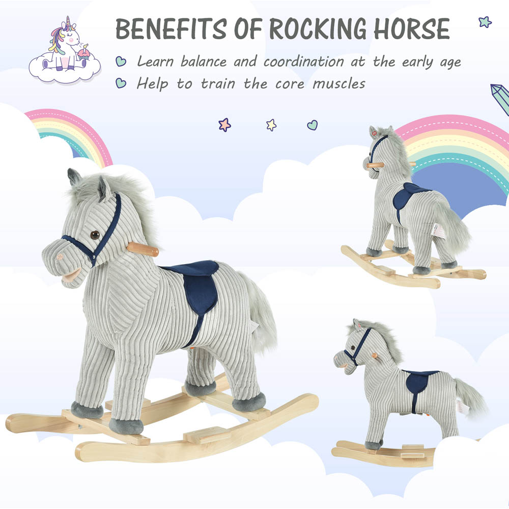 Tommy Toys Rocking Horse Pony Toddler Ride On Grey Image 6
