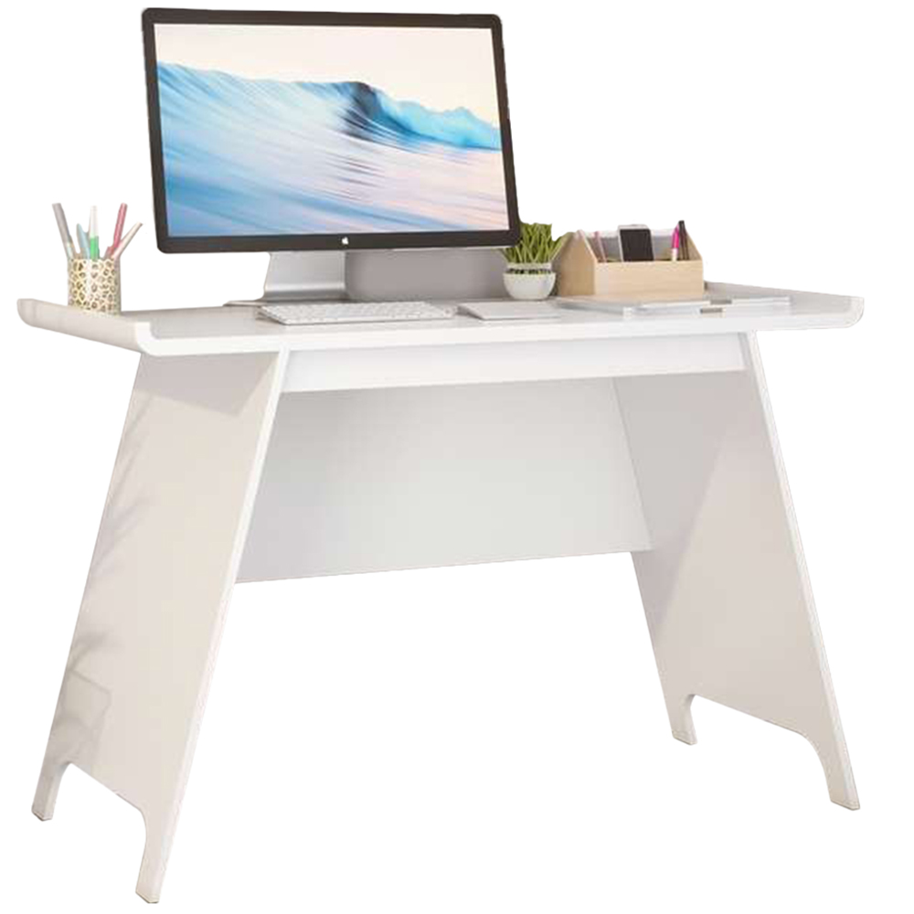 Teknik Office Baylor Trestle Sonoma Soft White Finish Desk Image 2